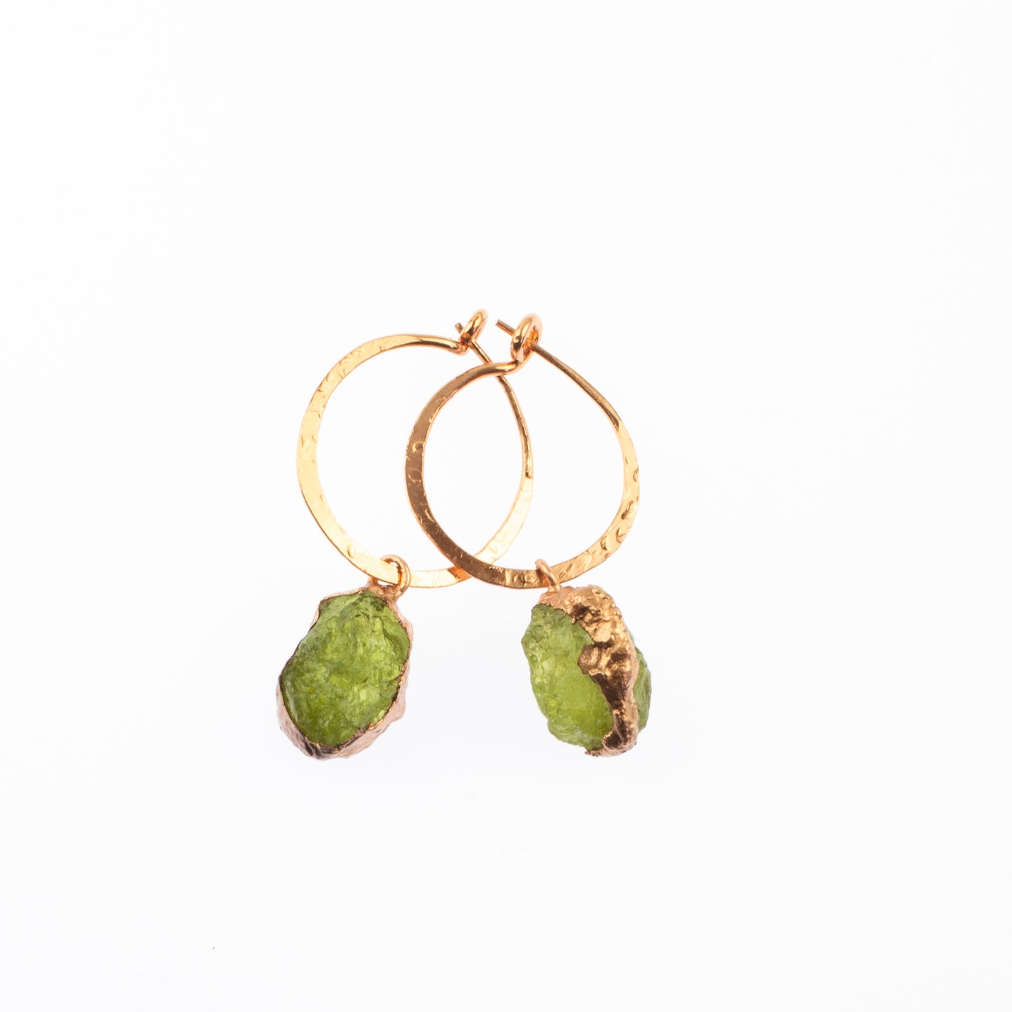 Small Green Garnet Hoops