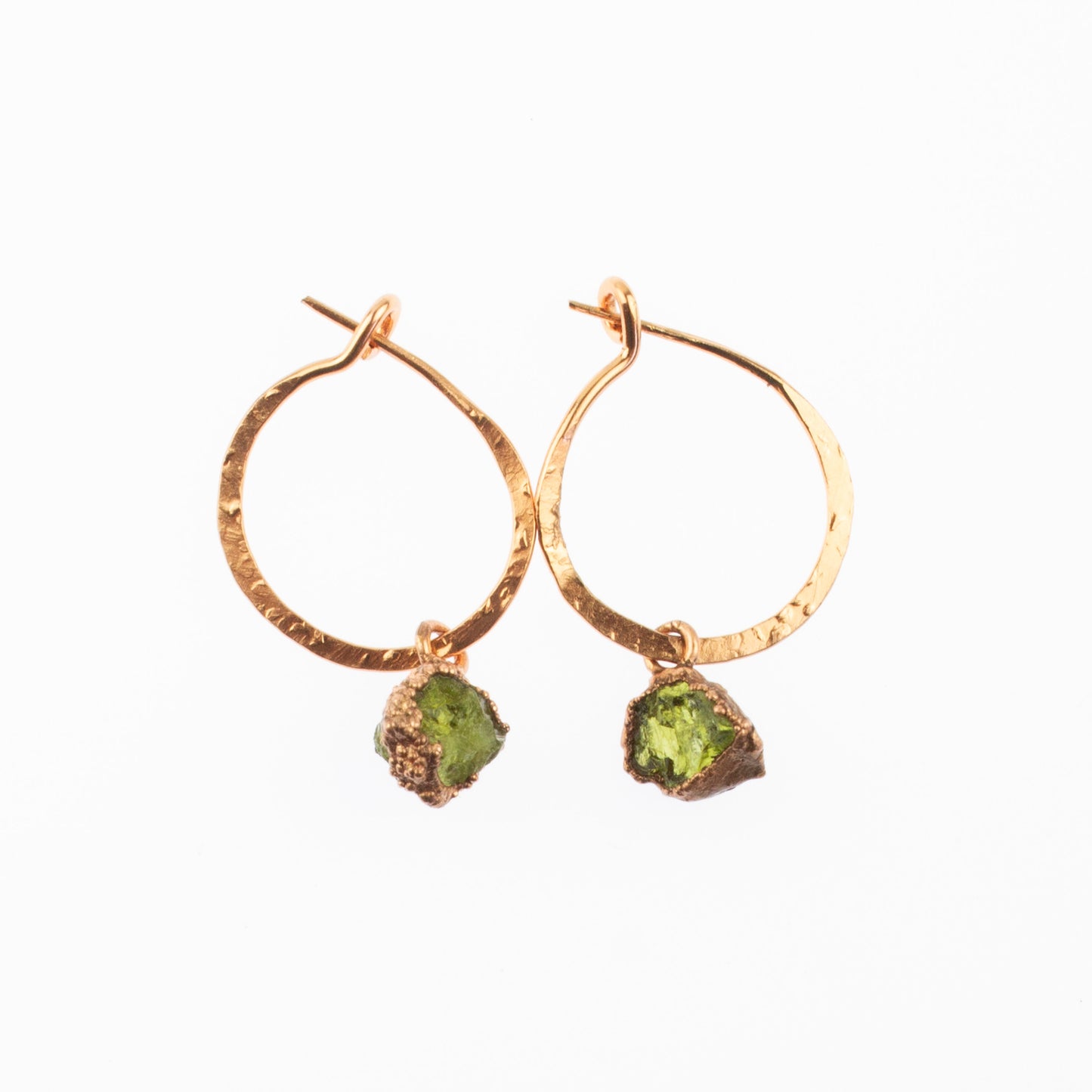 Small Green Garnet Hoops