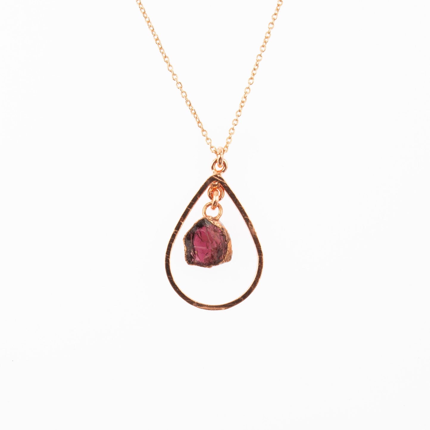 Red Garnet Drop Necklace