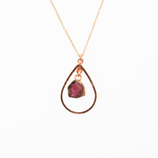 Red Garnet Drop Necklace
