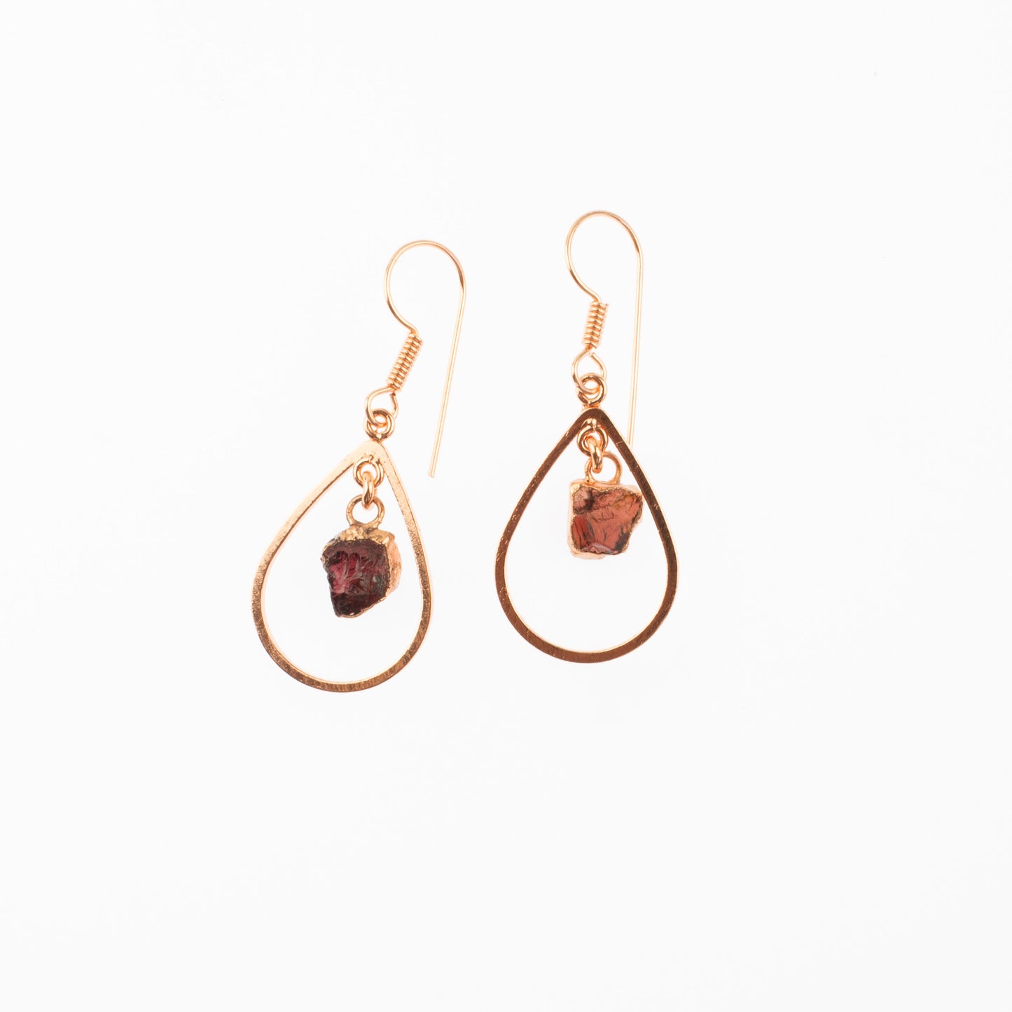 Red Garnet Drop Earrings
