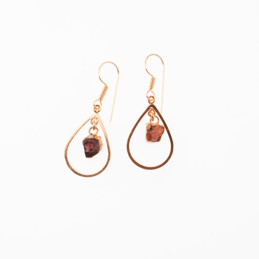 Red Garnet Drop Earrings