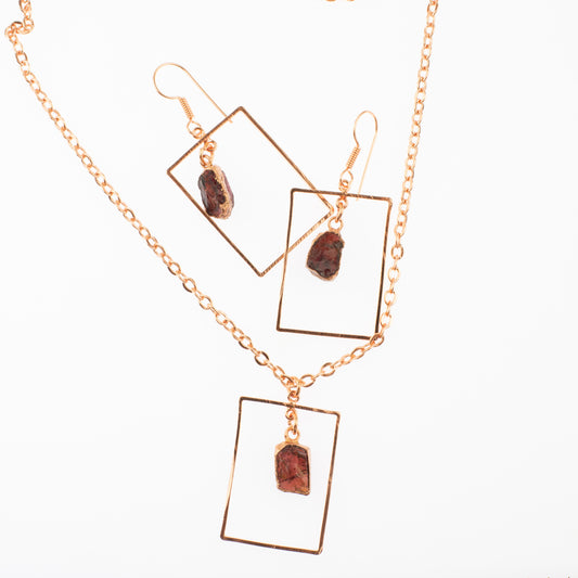 Red Garnet Rectangle Set