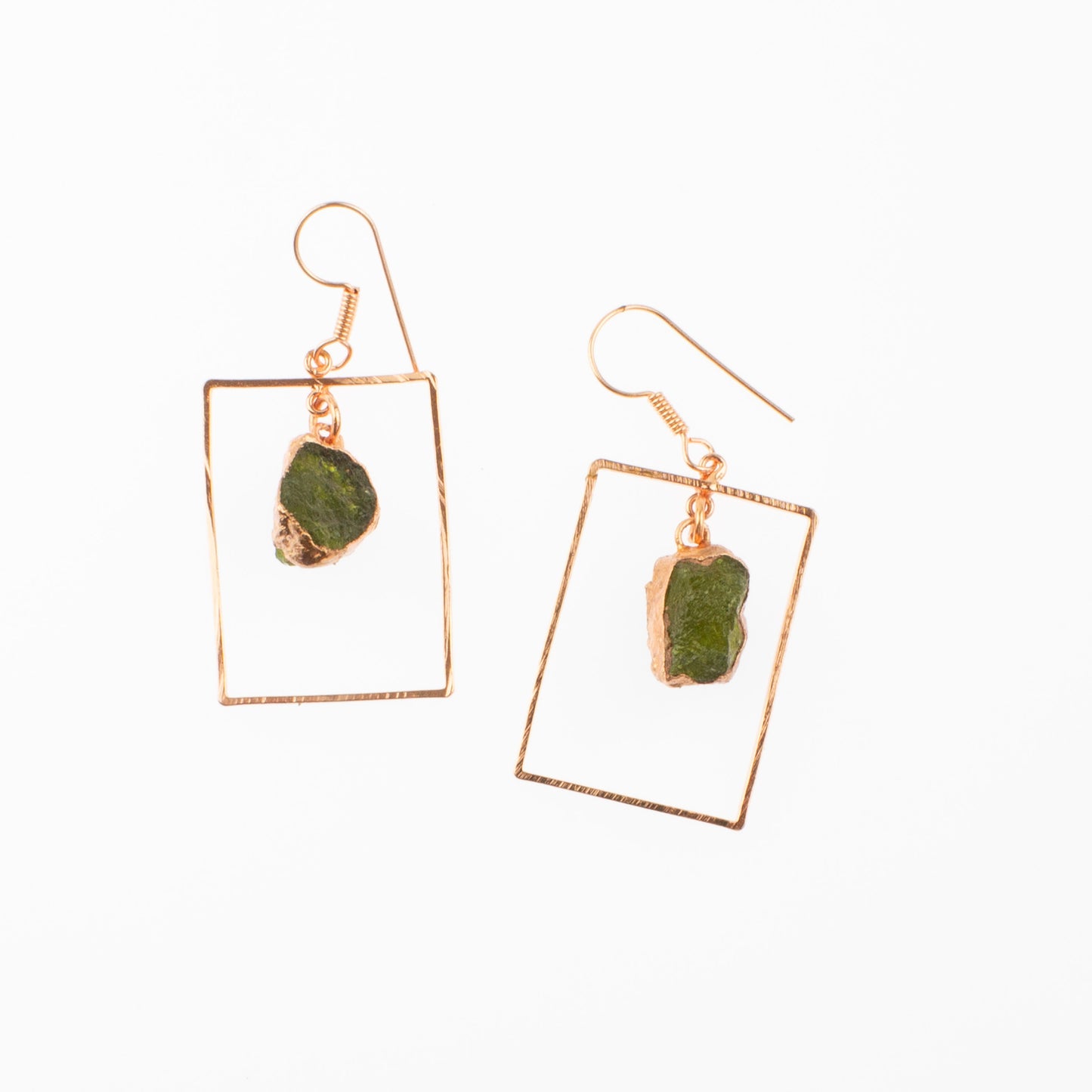 Green Garnet Rectangle Set