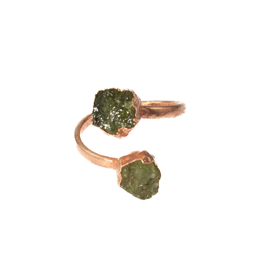 Small Open Green Garnet Ring