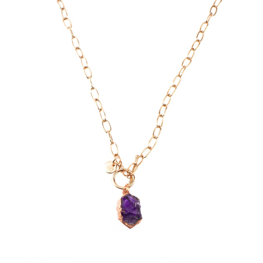 Large Amethyst Toggle Clasp Necklace
