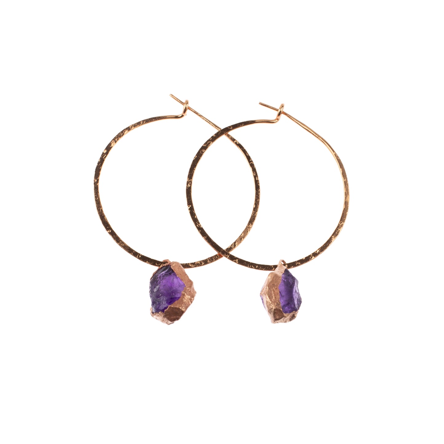 Large Amethyst Hoops