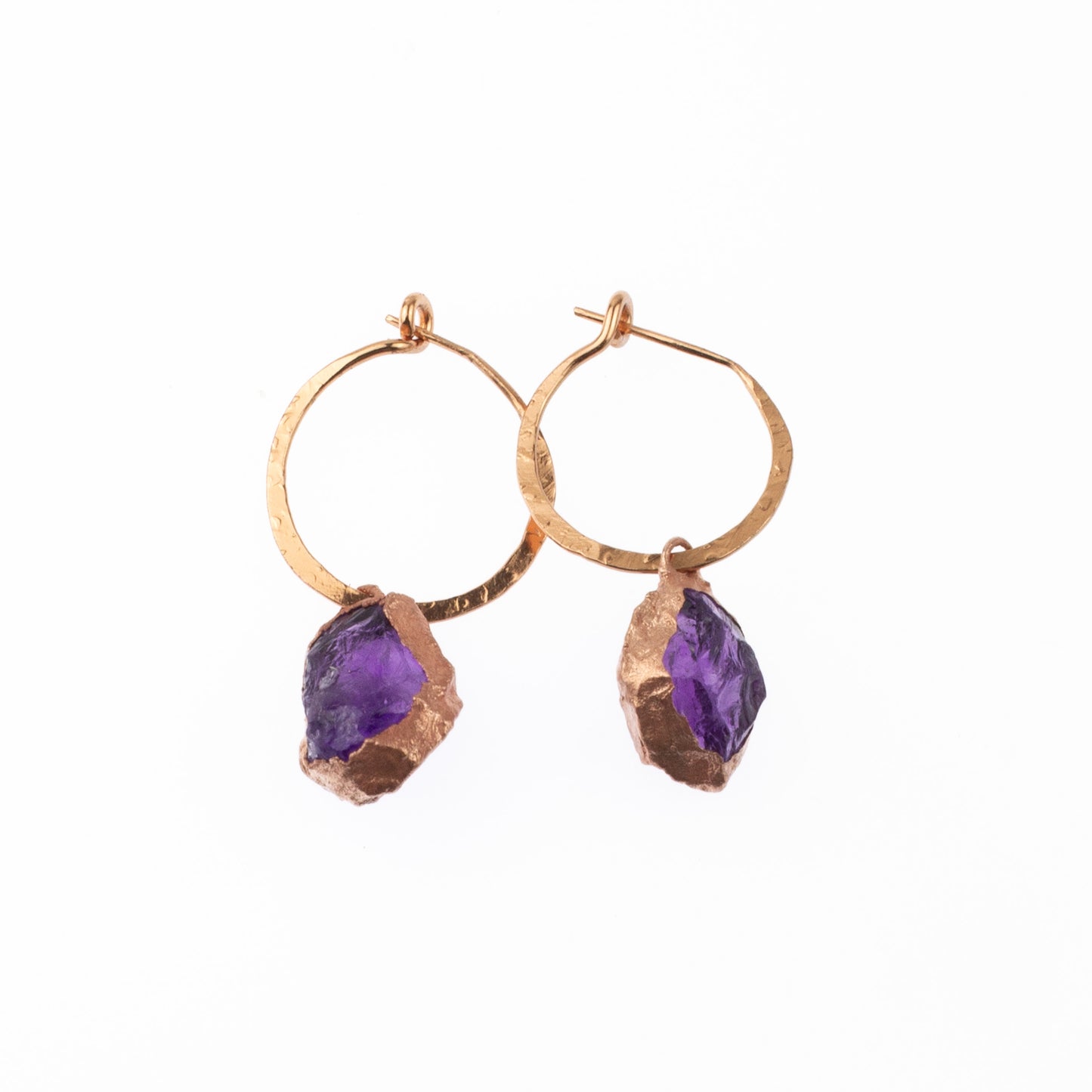 Small Amethyst Hoops