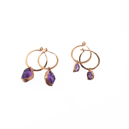 Small Amethyst Hoops