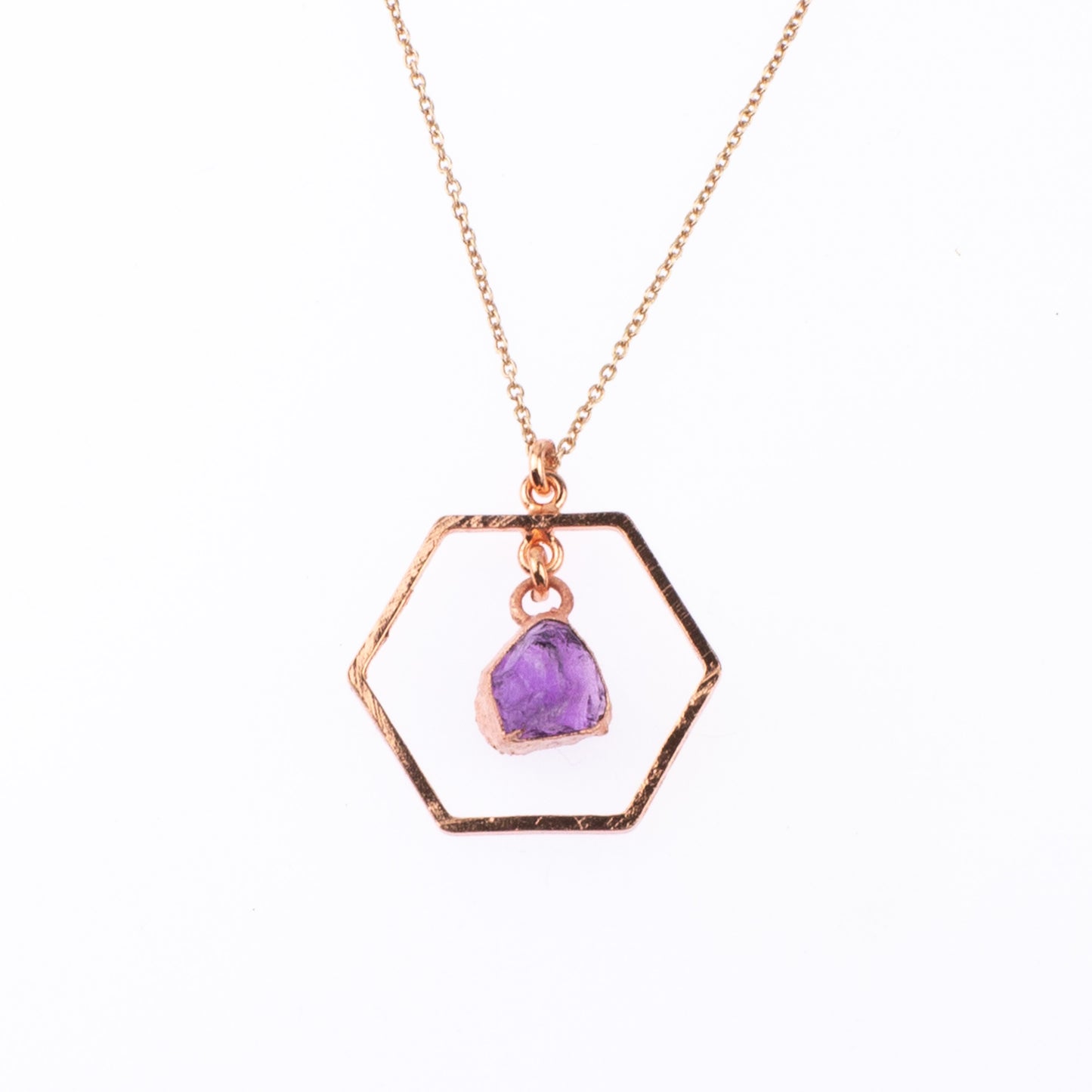 Amethyst Hexagon Necklace