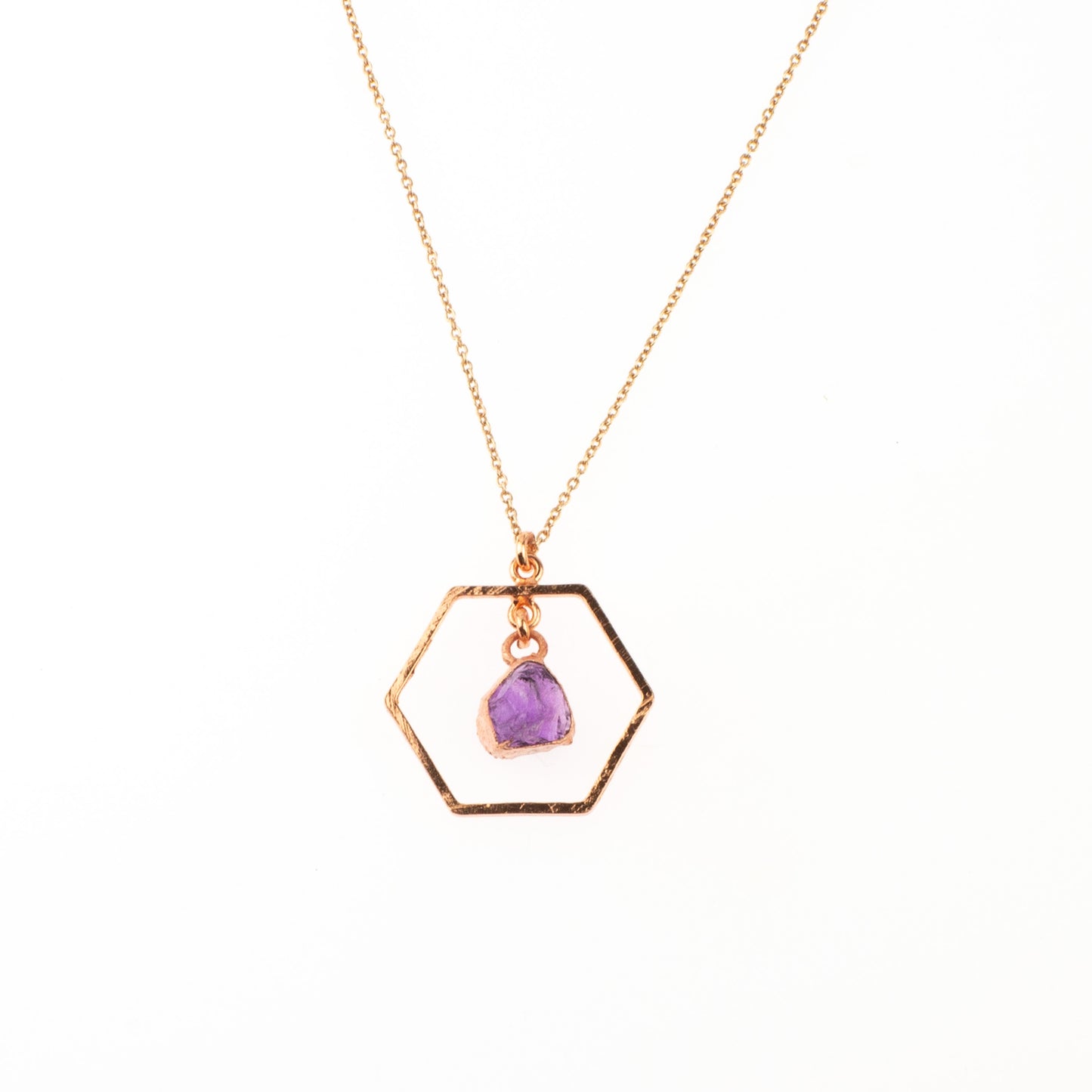 Amethyst Hexagon Necklace
