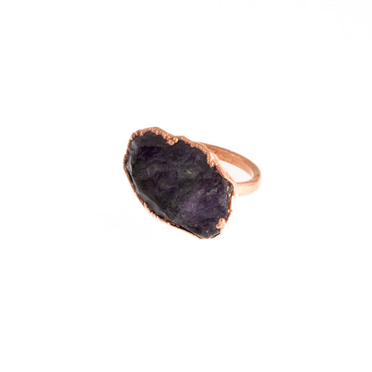 X Large Amethyst Ring, Horizontal