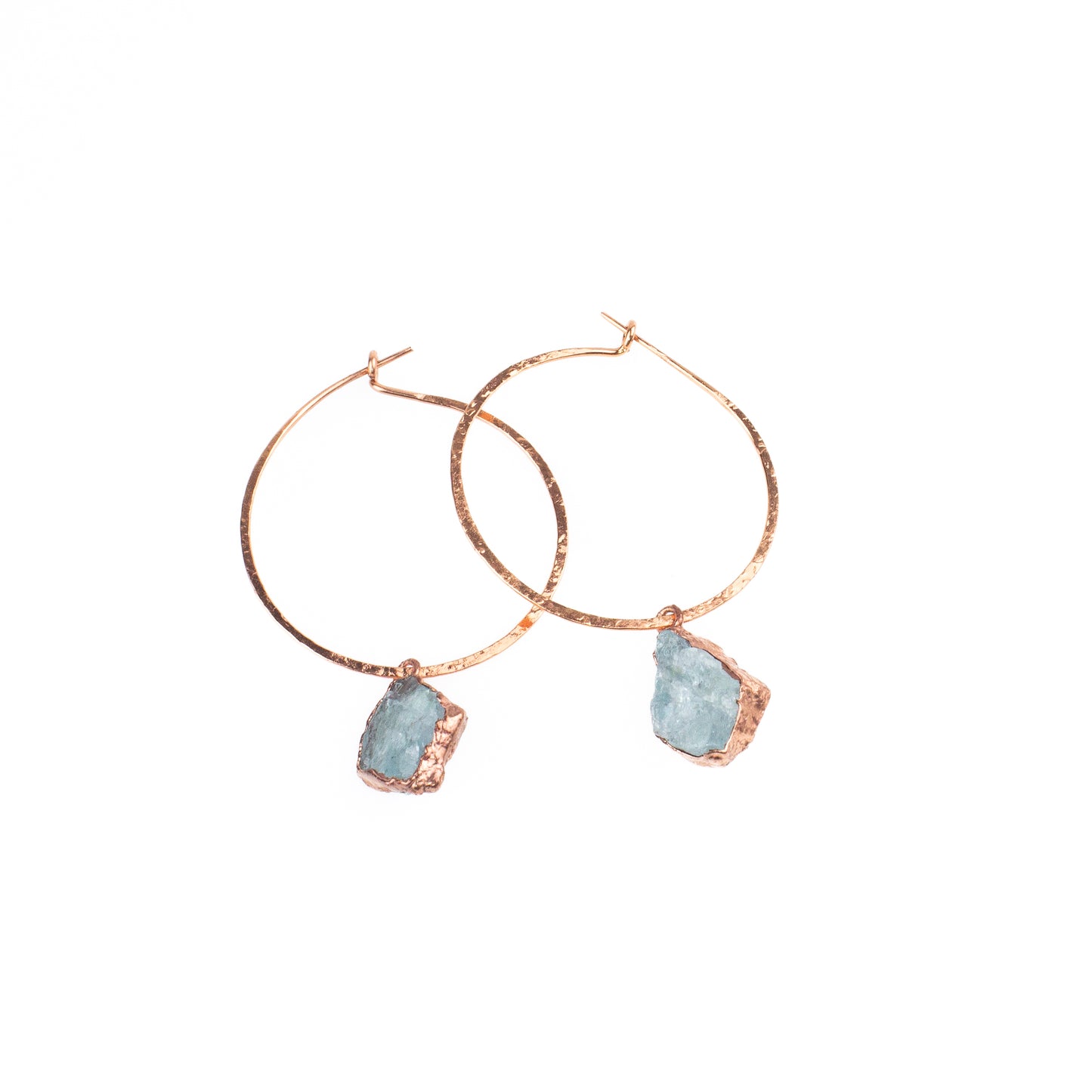 Large Aquamarine Hoops