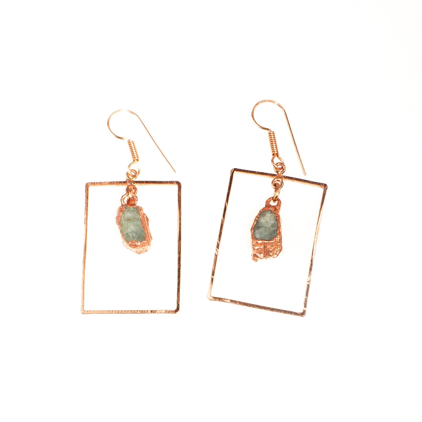 Aquamarine Rectangle  Earrings