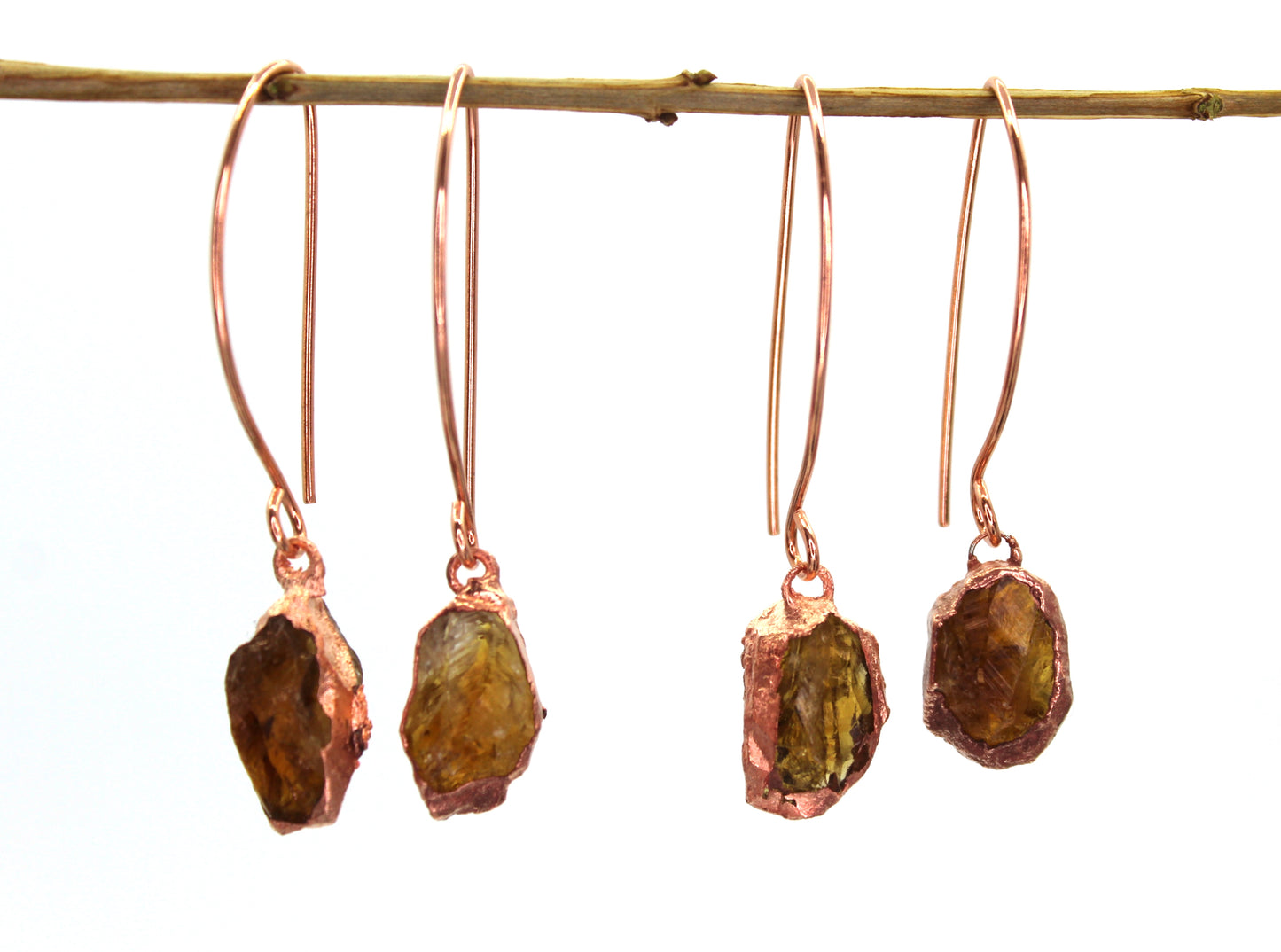 Large Birthstone Long Dangly Earrings