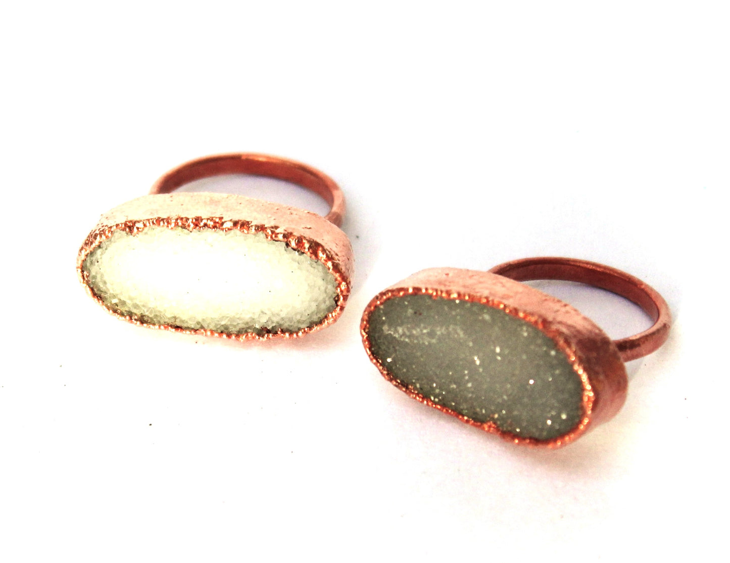 Druzy Solitaire rings