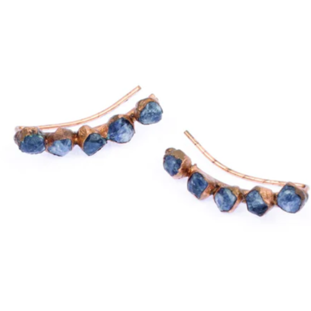 Birthstone Ear Climber Studs