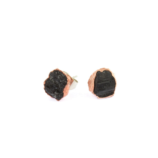Large Black Tourmaline Studs