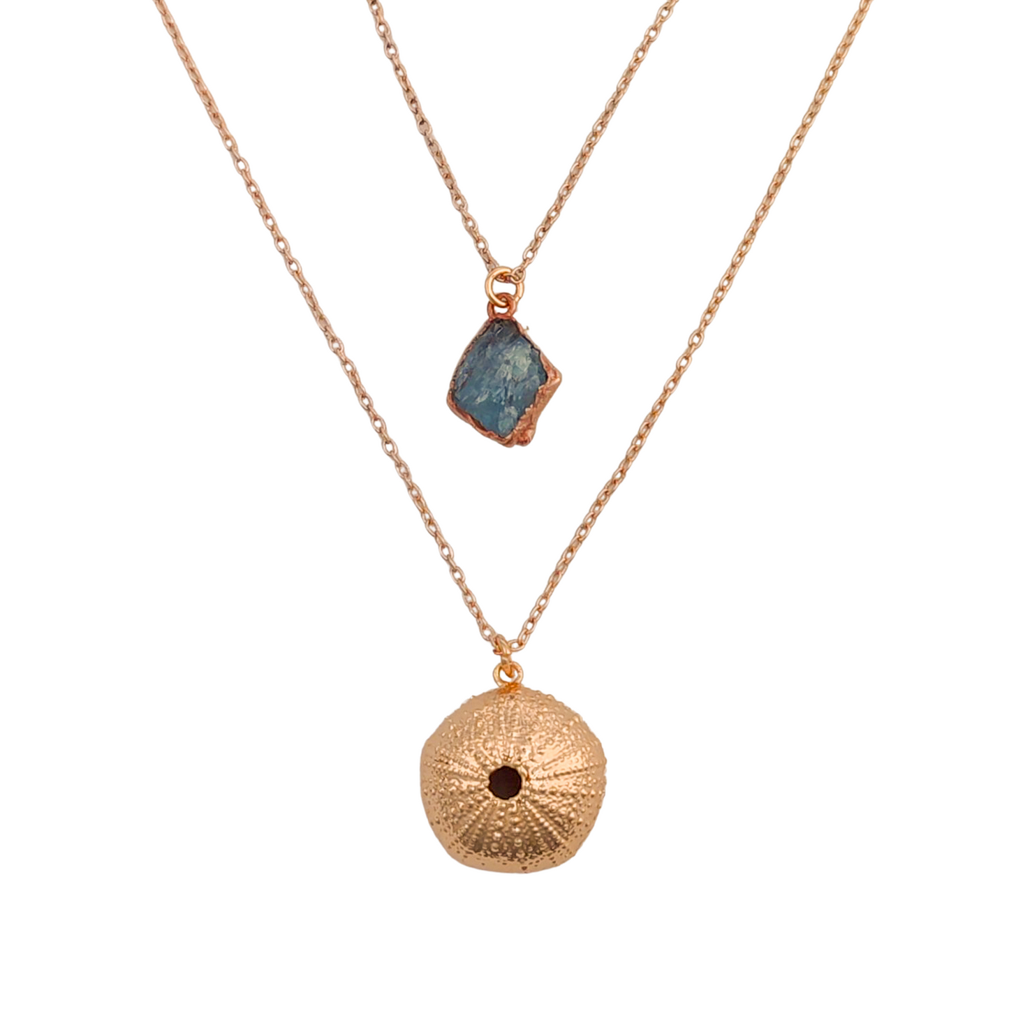 Urchin and Aquamarine Necklace Combo