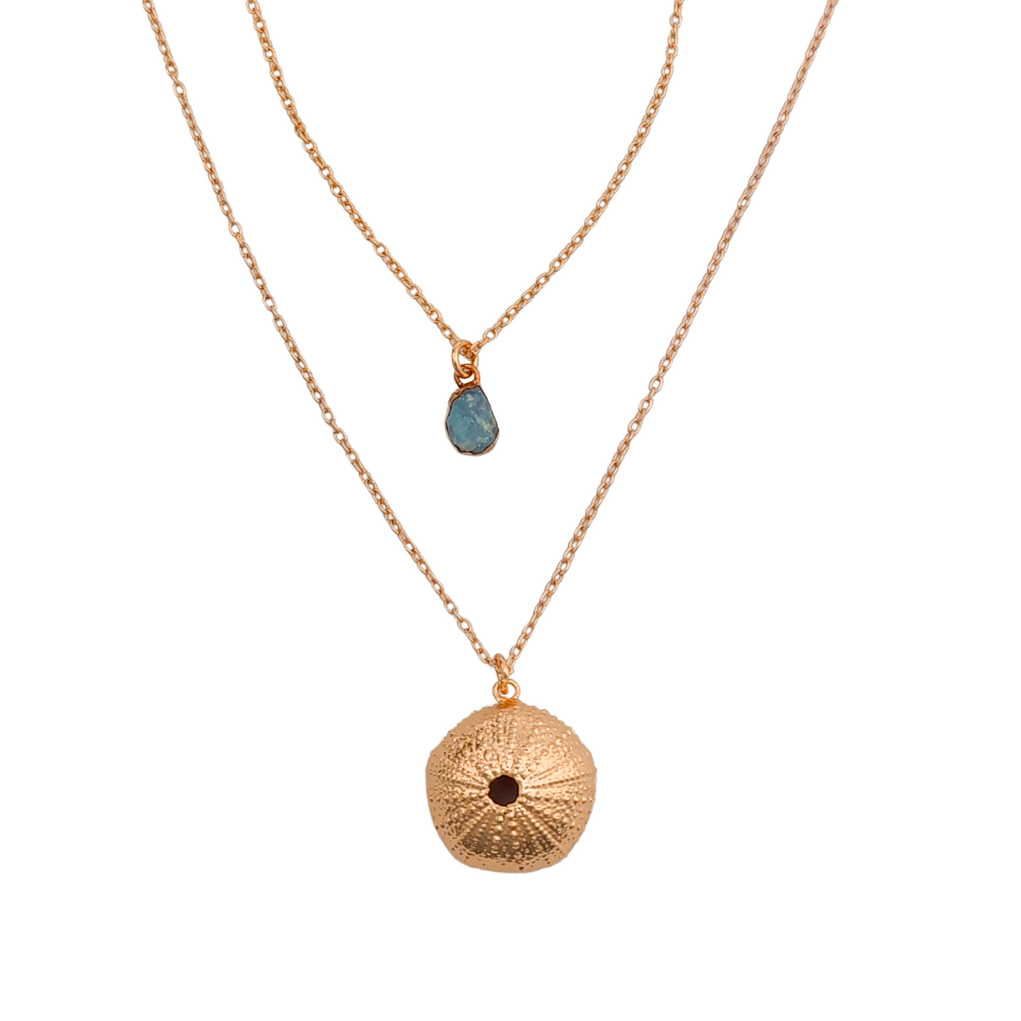 Urchin and Aquamarine Necklace Combo