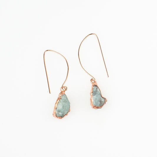Large Aquamarine Long Dangly Earrings