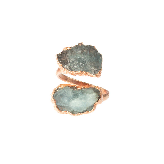 Large Open Aquamarine Ring