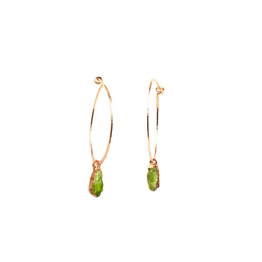Large Peridot Hoops