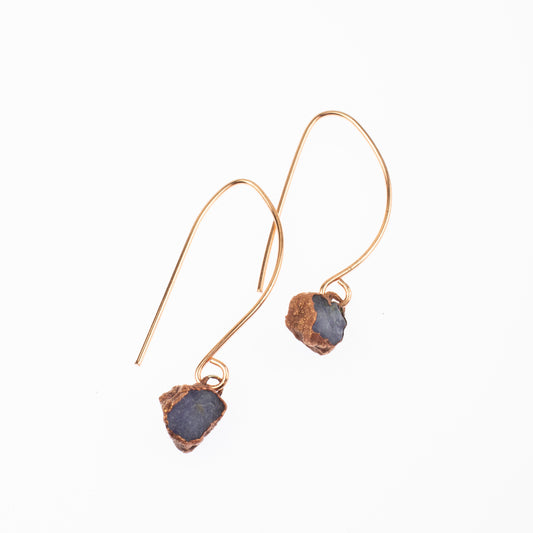 Small Tanzanite Long Dangly Earrings