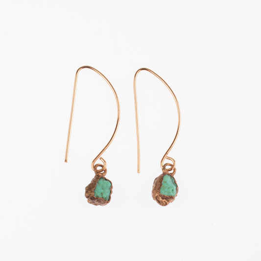 Small Turquoise Long Dangly Earrings