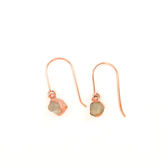 Small Moonstone Short Dangly Earrings