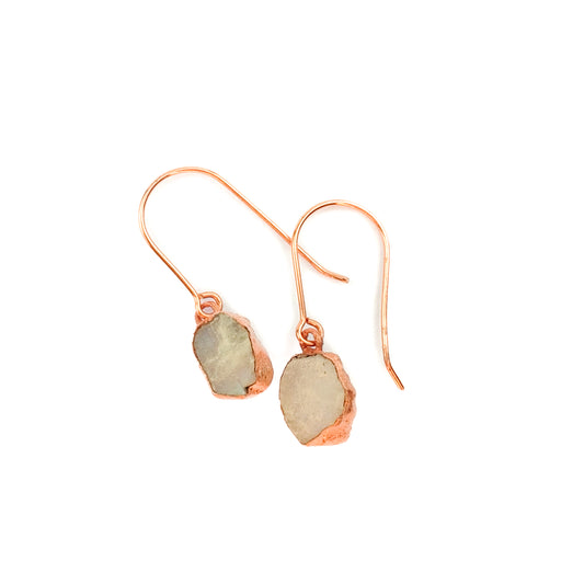 Large Moonstone Short Dangly Earrings