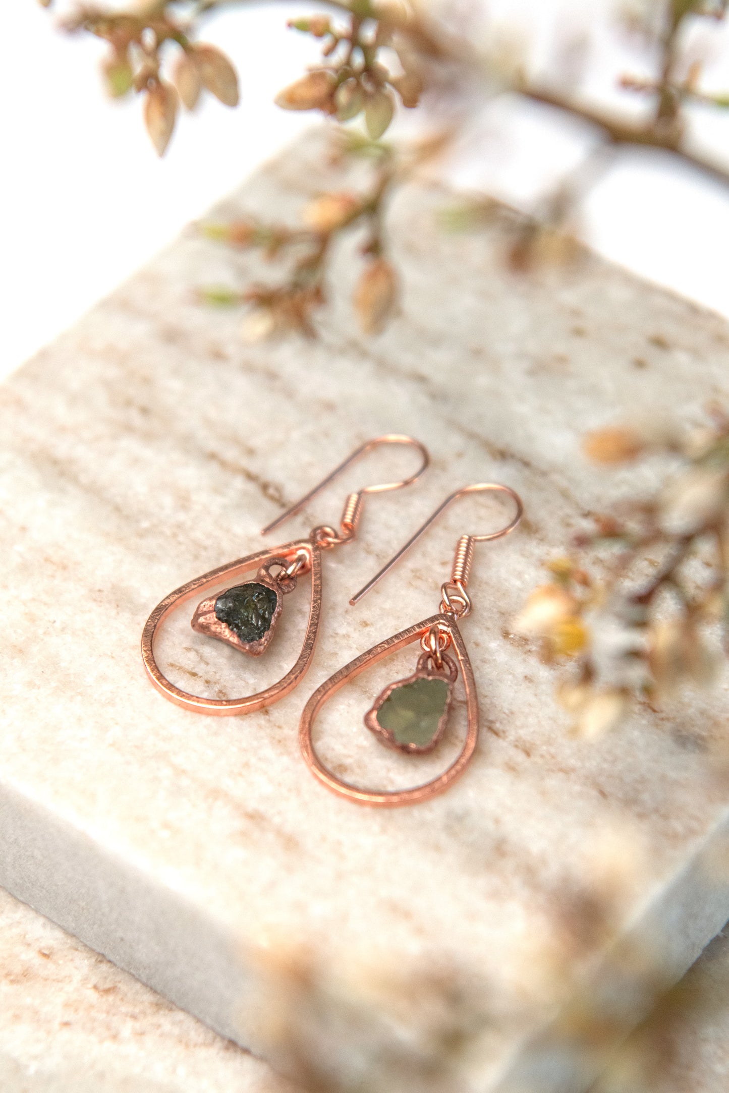 Green Garnet Drop Earrings