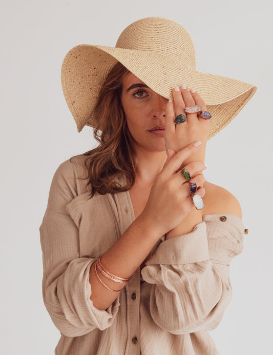 X Large Birthstone Solitaire Ring (Horizontal)