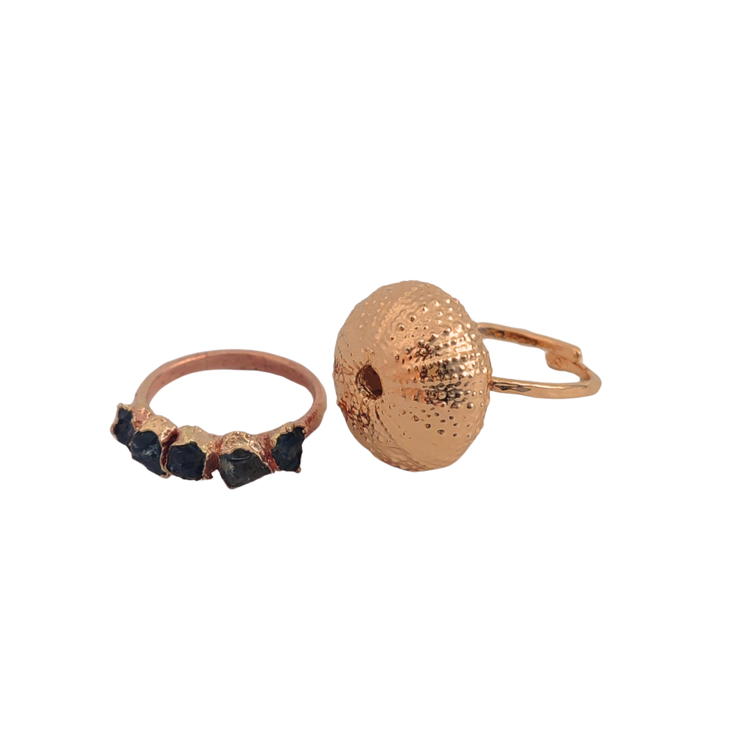 Urchin and Aquamarine Eternity Ring Combo