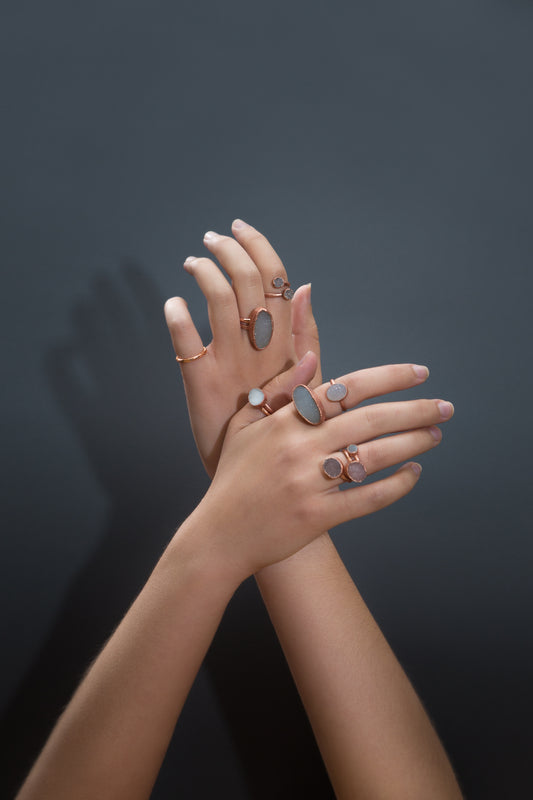 Druzy Solitaire rings