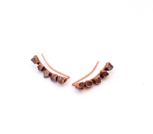 Moonstone Ear Climber Studs