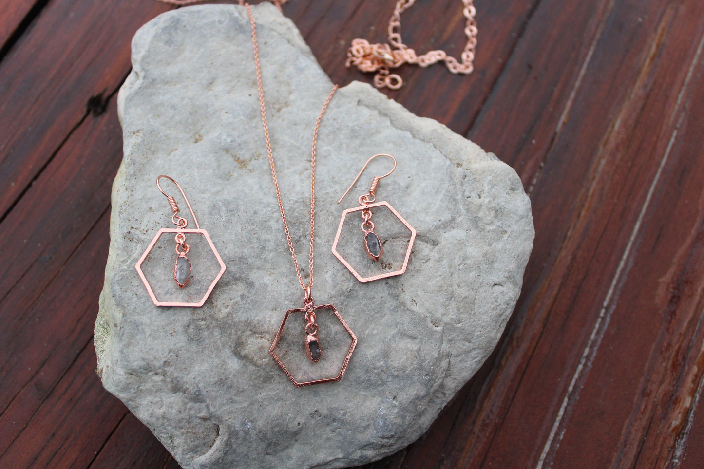 Herkimer Diamond Hexagon Set