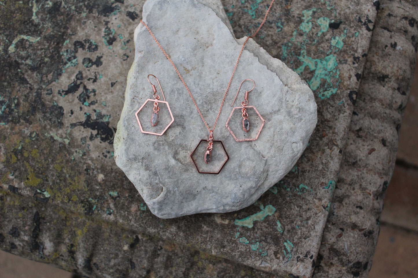 Herkimer Diamond Hexagon Set