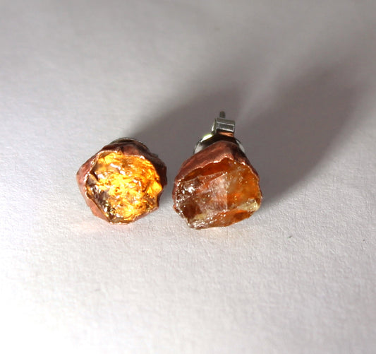 Large Citrine Studs