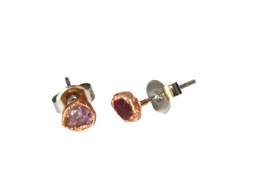 Small Pink Tourmaline Studs