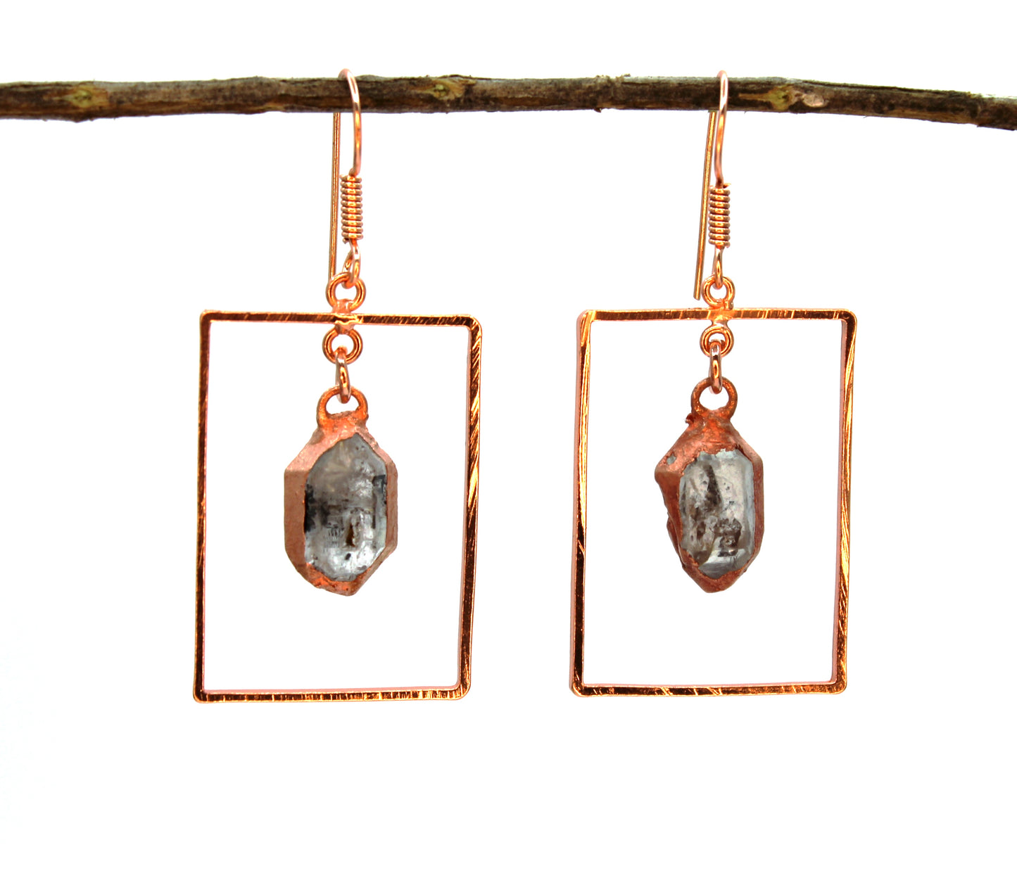 Herkimer Diamond Rectangle Earrings