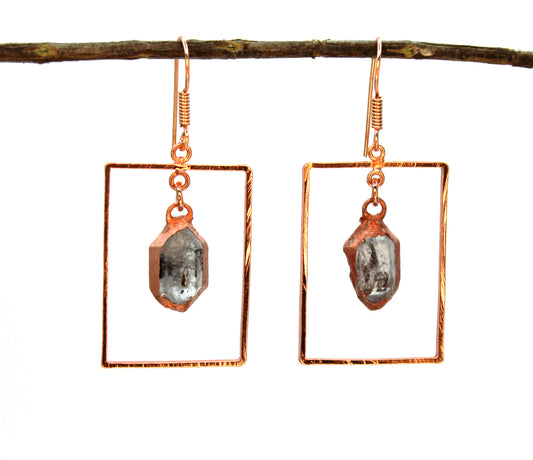 Herkimer Diamond Rectangle Earrings