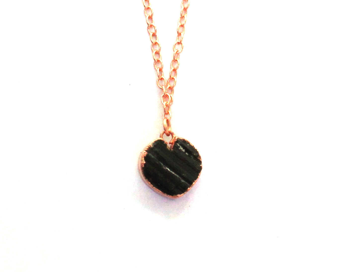 Large Black Tourmaline Heart Pendant (October birthstone)
