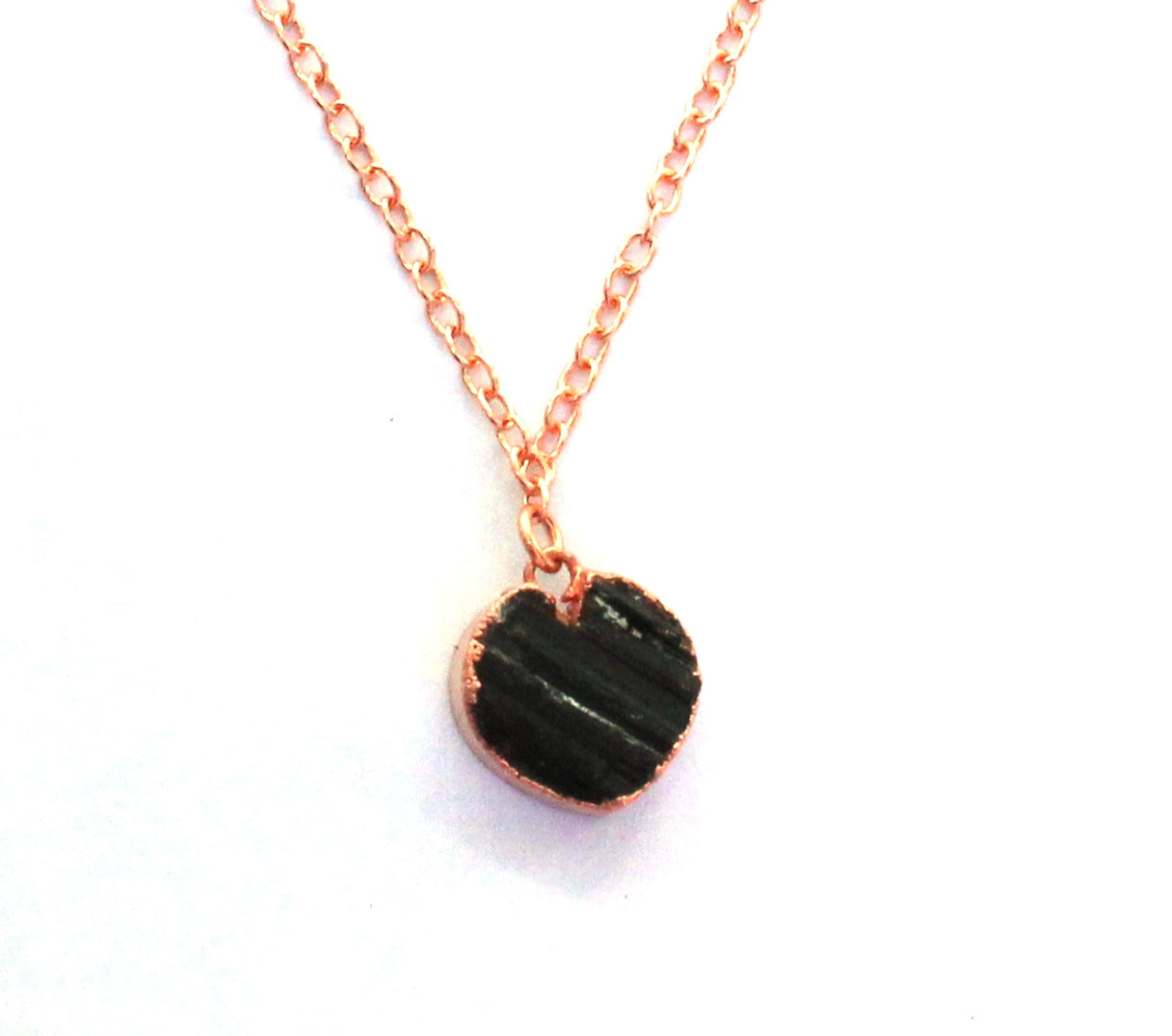 Large Black Tourmaline Heart Pendant (October birthstone)