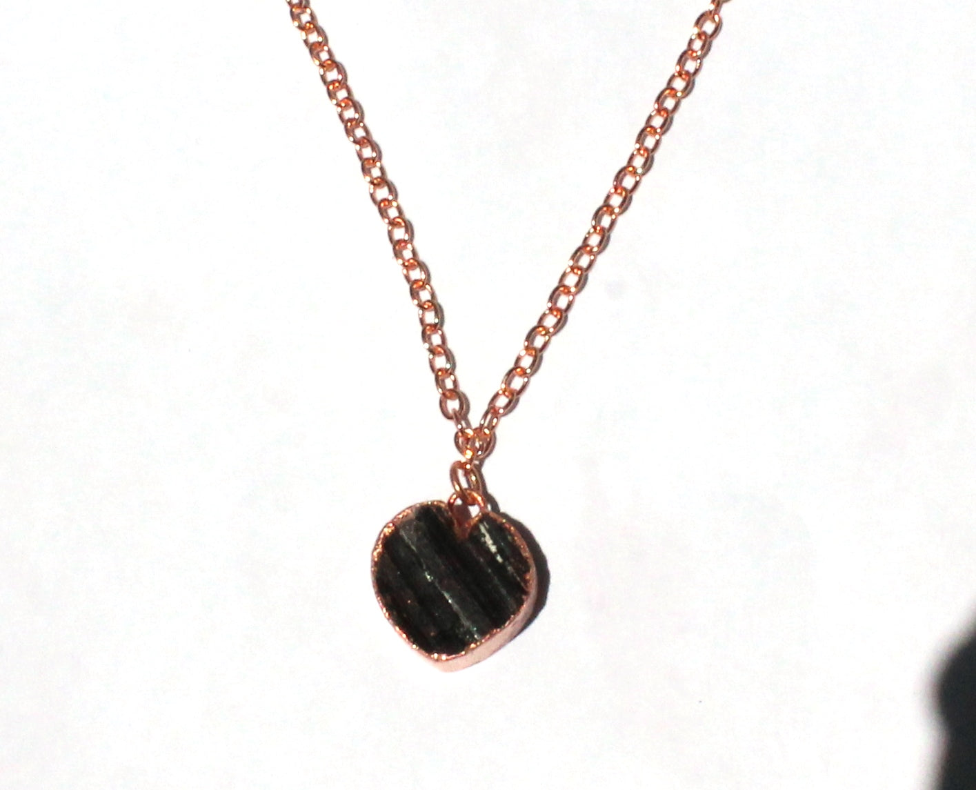 Large Black Tourmaline Heart Pendant (October birthstone)