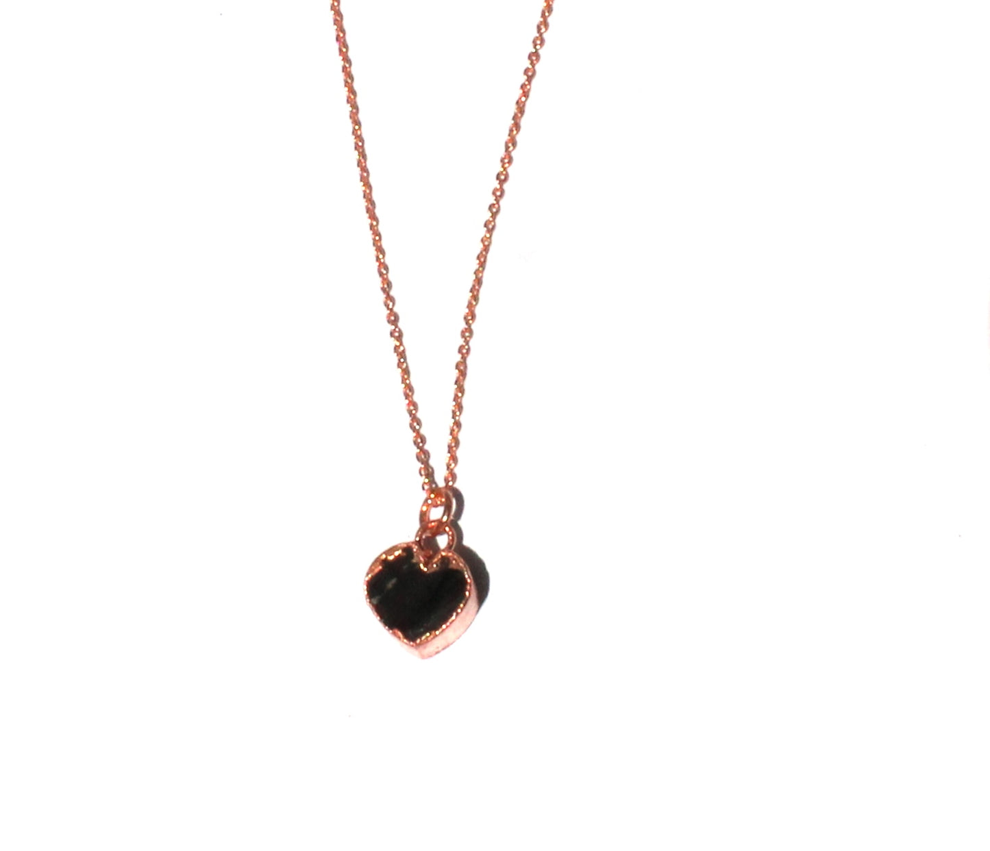 Small Black Tourmaline Heart Pendant