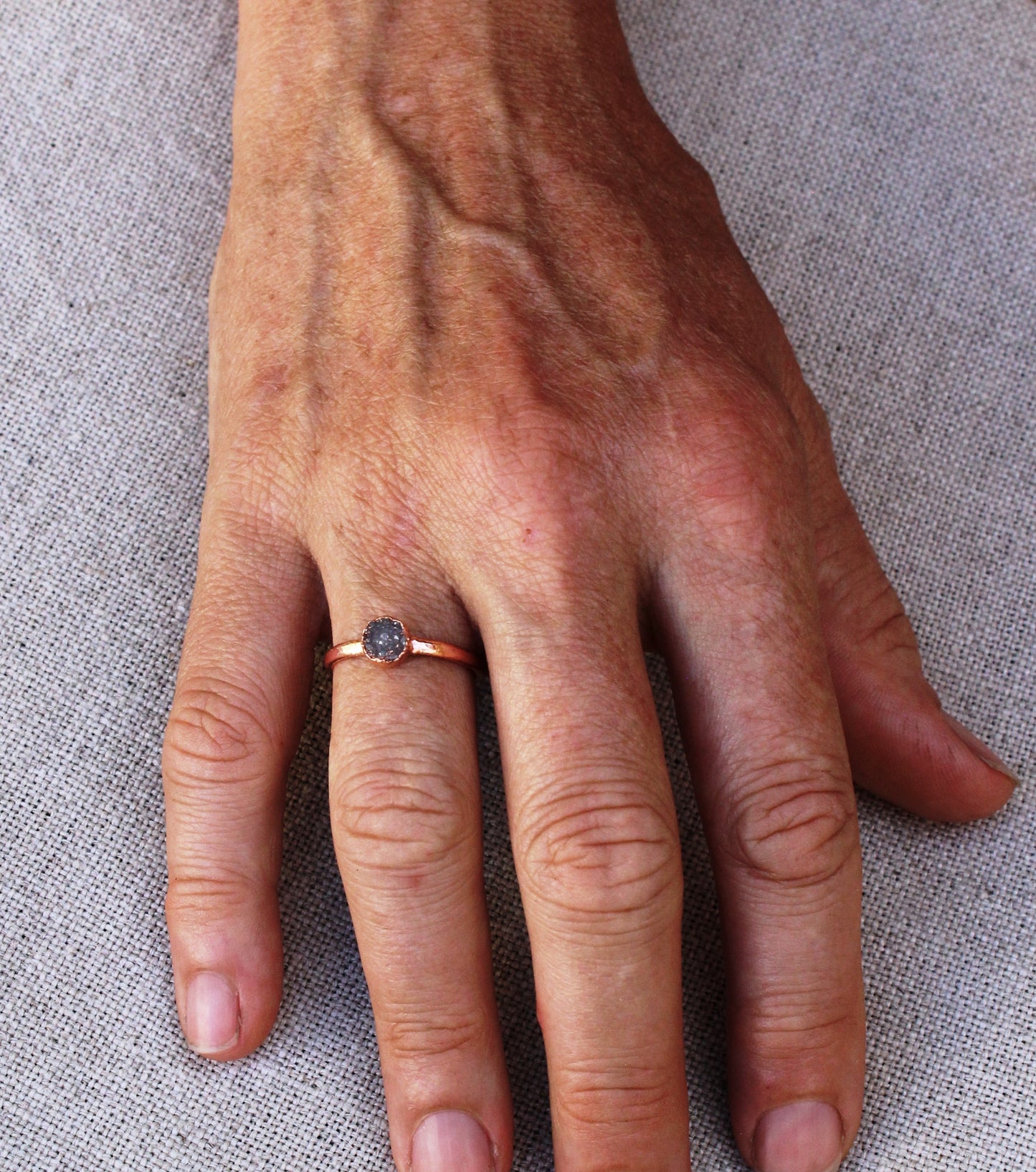 Little Druzy Solitaire Ring