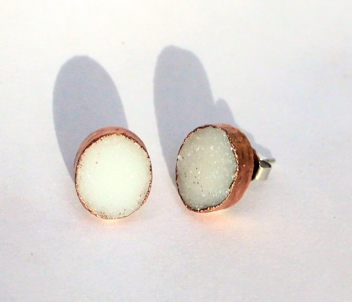 Oval Druzy Studs