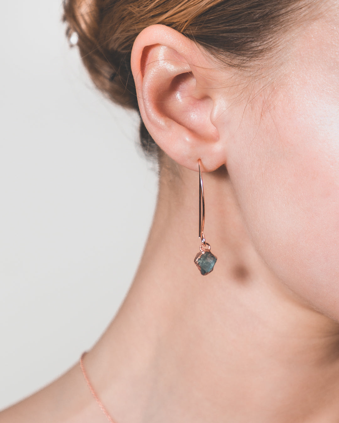 Long Dangly Small Gemstone Earrings