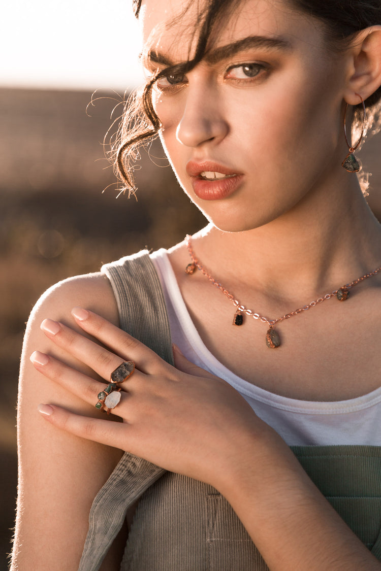Gemstone copper jewellery